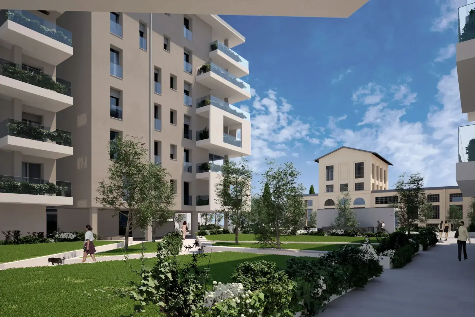 Comparto Ex AMCM in via Peretti visto dalla corte interna